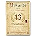 Tigerlino® Personalisierte Urkunde zum 43. Geburtstag Geburtstagsurkunde Jahrgang 1981 Geschenk Männer Frauen 43 Jahre Geburtstagsgeschenk Geburtstagskarte 43. Geburtstag Geschenkidee personalisierbar Karte an günstig Kaufen-Tigerlino® Personalisierte Urkunde zum 43. Geburtstag Geburtstagsurkunde Jahrgang 1981 Geschenk Männer Frauen 43 Jahre Geburtstagsgeschenk Geburtstagskarte 43. Geburtstag Geschenkidee personalisierbar
