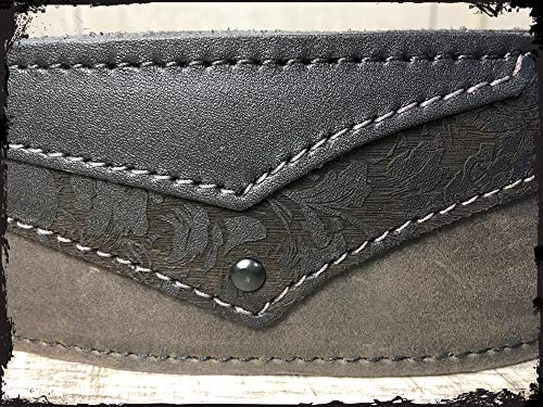 Anthology Gear "Shadowlands" Full Grain Leather Guitar Strap For Electric, Acoustic, And Bass Guitars (2" Width, Two Tone Black/Gray) #TOP5