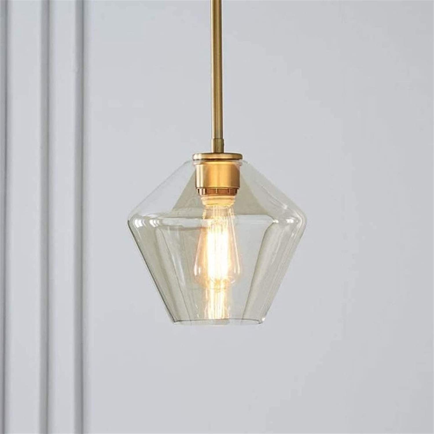 Lámpara colgante E27 de cristal transparente para iluminar la barra de un bar moderno
