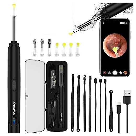 OTAONEOTA Ear Wax Removal Tool, Ear Cleaner with 1296P FHD Camera, Ear Cleaning Kit with Lights and Built-in WiFi, Compatible with iPhone, iPad, and Android