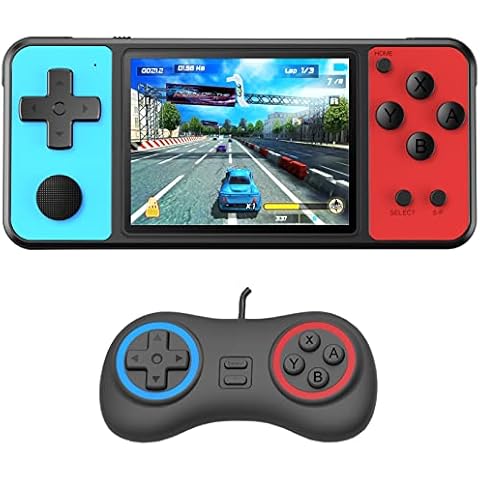 Bornkid Handheld Spielekonsole für Kinder und Seniors mit Integriertem 270 Videospiel 3.0 Zoll Wiederaufladbar Electronic Handheld Spiele hat 3,5 MM Kopfhörerbuchse (Schwarz Blau) Cover
