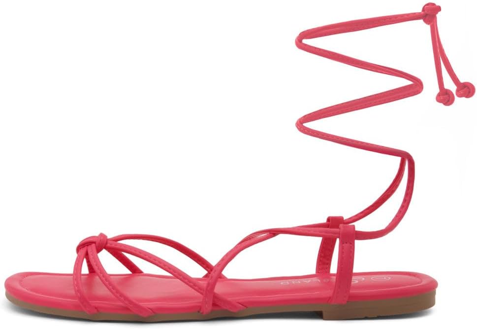 Shoe Land Women’s Flat Lace Up Sandals – Strappy Gladiator Sandals with Adjustable Crisscross Ankle Straps | Comfortable Open Toe Shoes for Summer, Beach & Travel - Image 4