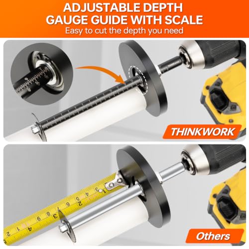 Image of Inside Pipe Cutter for PVC Pipe With 7 inch Scale Gauge Guide, Black