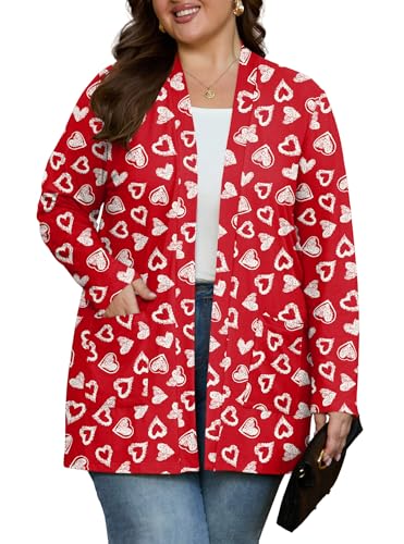 Image of OLRIK Plus Size Cardigan for Women 2026 Lightweight Open Front with Pockets