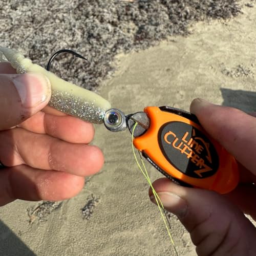 Image of LINE CUTTERZ Patented Dual Hybrid Ceramic Cutter + Stainless Steel Micro Scissors Fishing Line Cutter - Orange