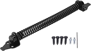Self Closing Gate Door Spring,Carbon Steel Electrophoresis Black Finish for Outdoor Villa Yard Fence Self Closing Gate Spring Adjustable Tension Gate Spring Self Closing Fence Spring Automatic Gate