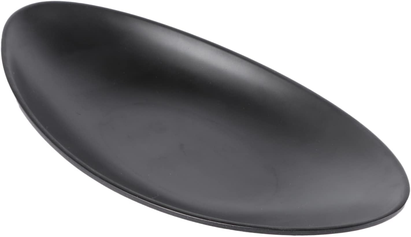 KICHOUSE Ship-Shaped Ingot Plate 5.3 Inch Heat Resistant Sushi Boat Serving Tray Black Melamine Cuisine Dish Seafood Platter for Home Restaurant Bar