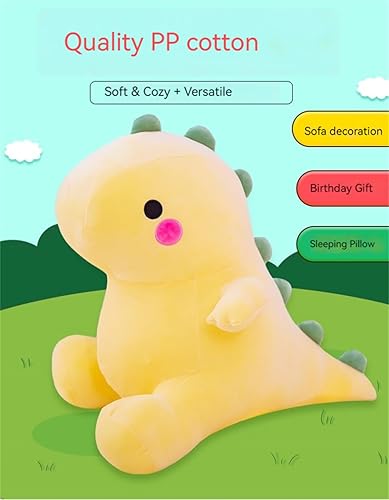 Miniatura 7 de Loskv Peluche de dinosaurio rosa, lindos animales de peluche de dinosaurio, juguetes de peluche de dinosaurio súper suaves, peluche de dinosaurio