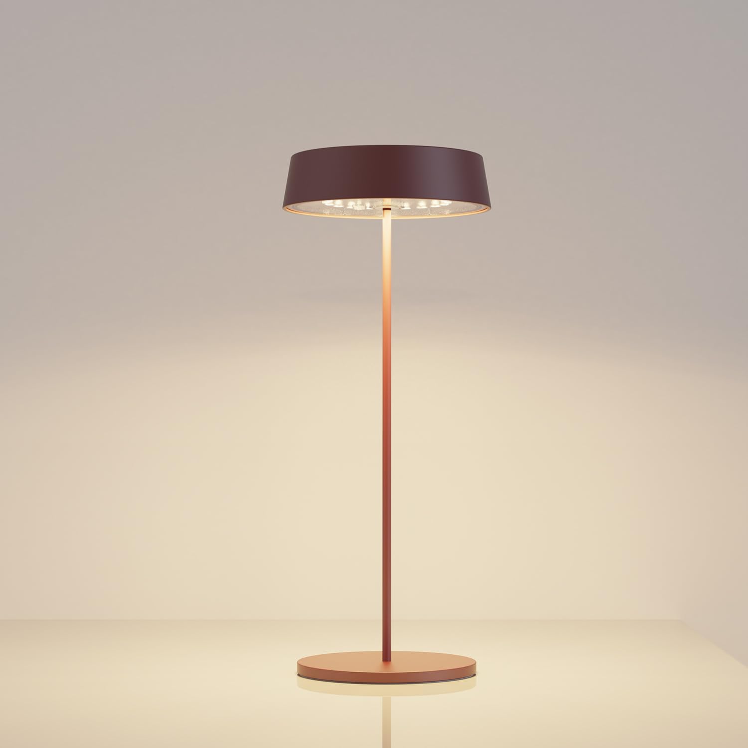 Palmina 901,lampade da tavolo senza fili,lampade da tavolo ricaricabili E Dimmerabile In Alluminio,abat jour senza fili 4400mah,Protezione IP54,luce da tavolo esterno/Interno/Marrone