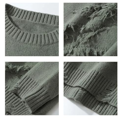 Unisex Round Neck Sweater Trendy Loose Fit Knitted Pullover Streetwear Autumn Winter Top2