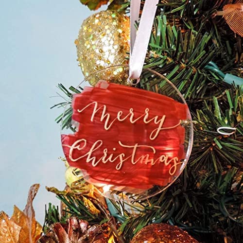 Acrylic 2022 Christmas Ornament, Clear Round, 2-3/4", Diy Name Place Card, Perfect For Craft, Wedding & Party Decoration, 2.75 Inches, 4Mm Extra Thick #TOP2