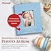 Promot Personalized Photo Album with Pockets- Custom Photo Book, 4x6 Wedding Album, Vintage Hardcover Holds 40 Photos - Small Keepsake Picture Book for Photos with Easy Slip-In Pockets (Sky Blue)