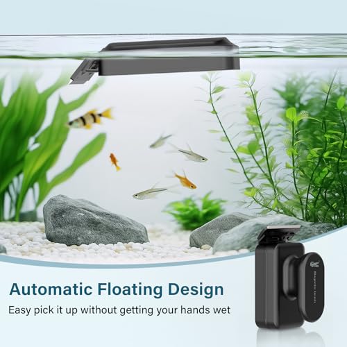Image of hygger Aquarium Magnetic Glass Clean Tool, Algae Scraper for 0.2 Inch Thick Fish Tank Floating Scrubber Brush with Two Detachable Blades