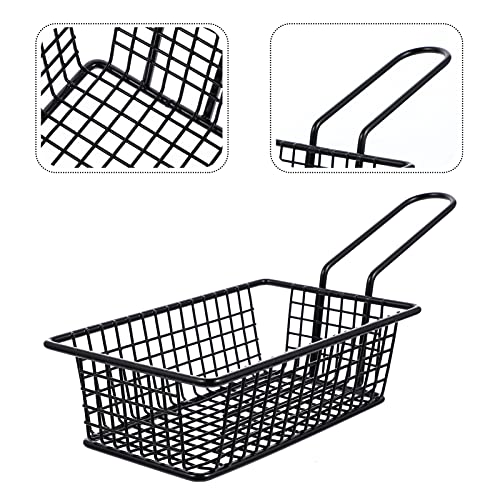 Cabilock Cesta para Freidora de Malla de Alambre con Mango para Papas Fritas, Snacks y Comida Frita, Cesta de Alimentación de Grado Alimenticio, Drenaje de Aceite, para Hogar y Restaurantes miniatura 7