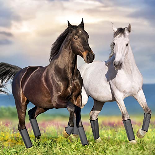 Image of Jexine Set of 8 Mesh Fly Boots for Horse Loose Fitting Non Slip Breathable Horse Fly Leggings Protective Reduces Stress Leg Fatigue Wraps for Preventing Flies Mosquitoes Bite