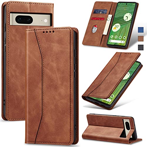 Image of Jasonyu Flip Wallet Case for Google Pixel 7 5G,Brown