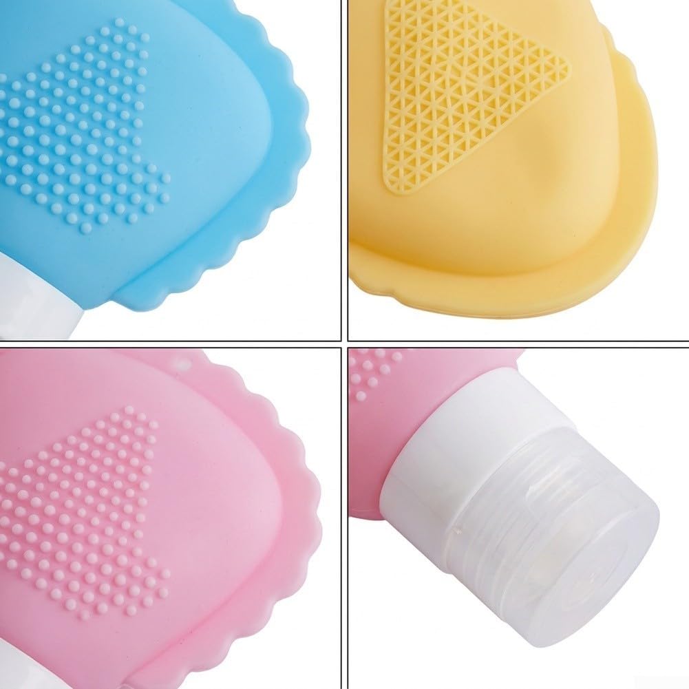 Fauhapyway Botellas de Viaje Silicona 90ml Anti-Fugas 3 Colores
