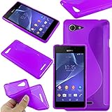 ebestStar - kompatibel mit Sony Xperia E3 Hülle D2203 Flex Silikongel Handyhülle, Klar TPU Schutzhülle, S-line, Lila