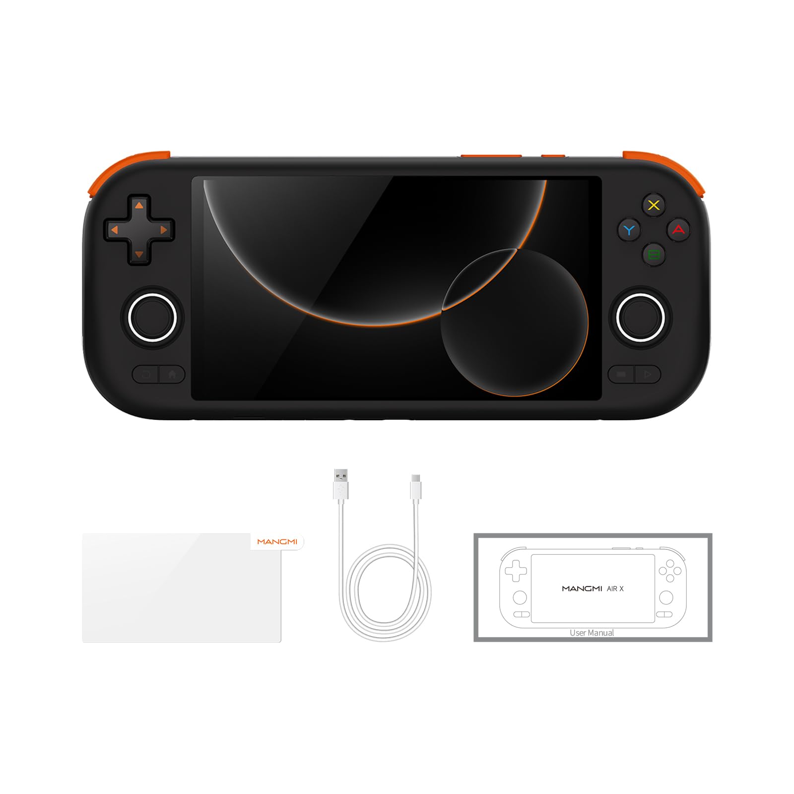MANGMI AIR X Android Handheld Game Console, 5.5" FHD IPS, 4GB+64GB, Black | Snapdragon 662, 1920x1080 Screen resolution, 5000mAh Battery, Android 14, Hall joysticks, Six-Axis Gyroscope