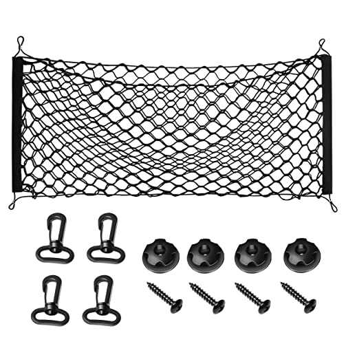 Range Tour Red de almacenamiento doble para maletero, elástica ajustable con gancho, red resistente elástica para SUV, autobús, coche (90 x 40 cm) Cover