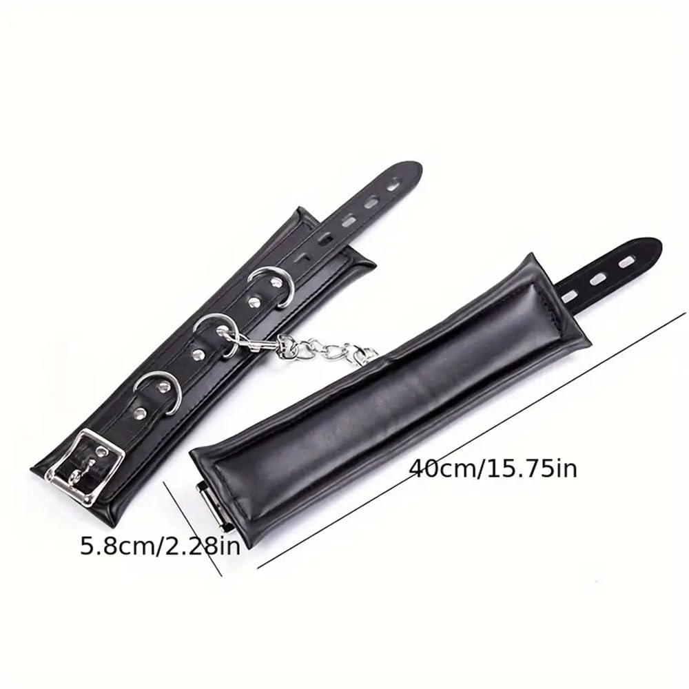 Manette in schiuma di pelle nera da 1 pezzo con chiusura a catena