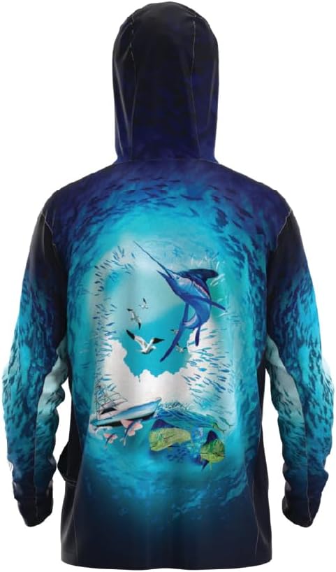 Fish Fenzy - Fishing Swim Rash Guard, Long Sleeve Hoodie, Fishing Shirt with Hood