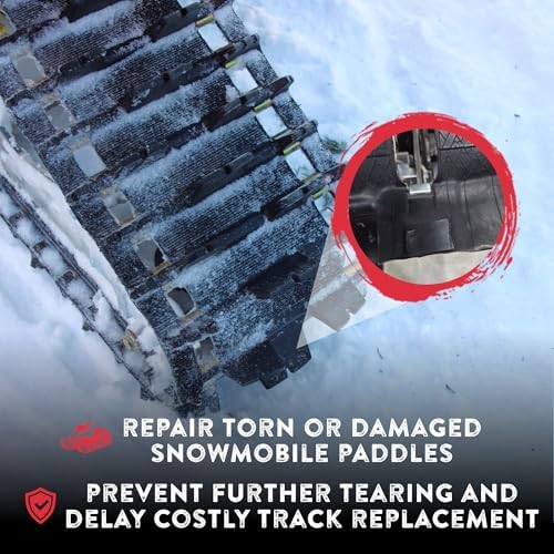 GlueTread Snowmobile Paddle Repair Kit - Reinforce & Repair Torn Snowmobile Paddles - Garage-Ready Track Repair System - Snowmobile Accessories & Gear - 2