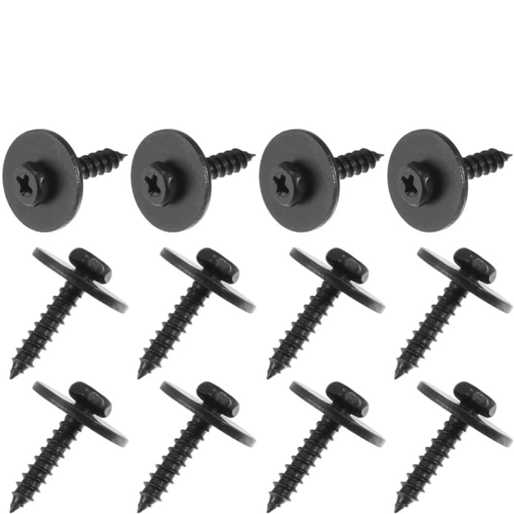 YTQMoreBNZ 20pcs A15100800ux0092 M4*18 Black Metal Screw Body Mudguard Bumper Hood Retainer Clips
