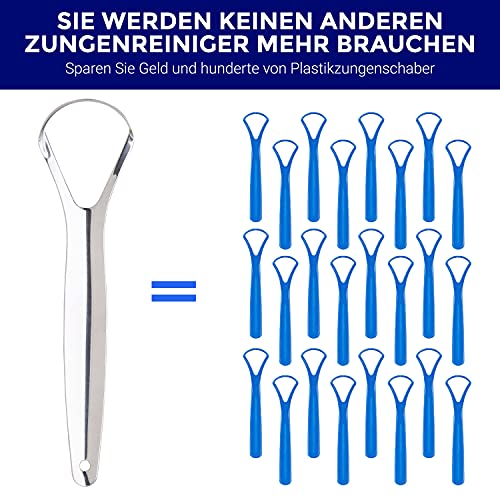 Zungenschaber Edelstahl | Zungenreiniger Set | Zungenputzer | Zungenbürste aus Edelstahl | Zungenkratzer aus Edelstahl | Tongue Scraper | Zungenreiniger Edelstahl | ORAVIX
