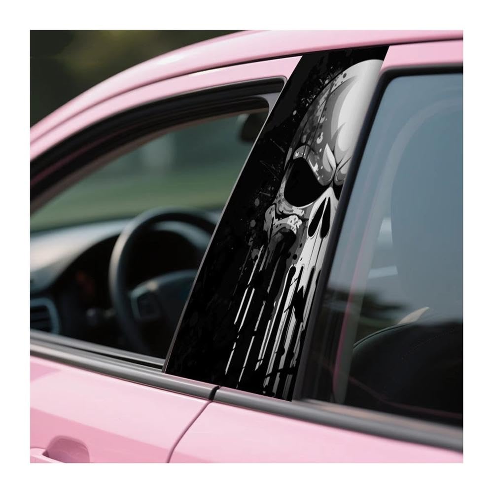 Bertdcx One Color Car B Pillar Sticker Bumper Sticker Car Decal Made Of Pvc Material Punisher Skull Auto Parts