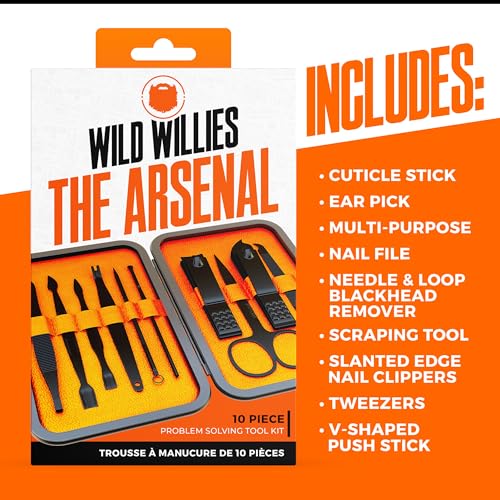 Wild Willies TAMK-10PC Mens Grooming Kit - 10-Piece Multifunctional Pedicure & Manicure Kit thumb #2