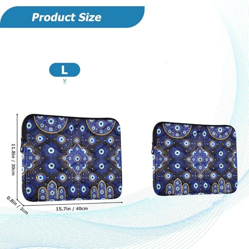 Funda para portátil azul de 15-16 pulgadas en poliéster miniatura 3