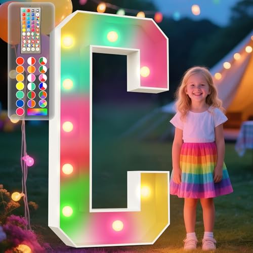 Image of Ledido 4FT Colorful Marquee Light Up Letter C for Party