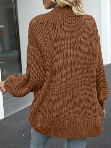Image of MEROKEETY Long Sleeve Oversized Cardigan Sweaters for Women | Fall Winter Sweaters, Open Front, Chunky Knit, 2026 Casual Work Outerwear with Pockets