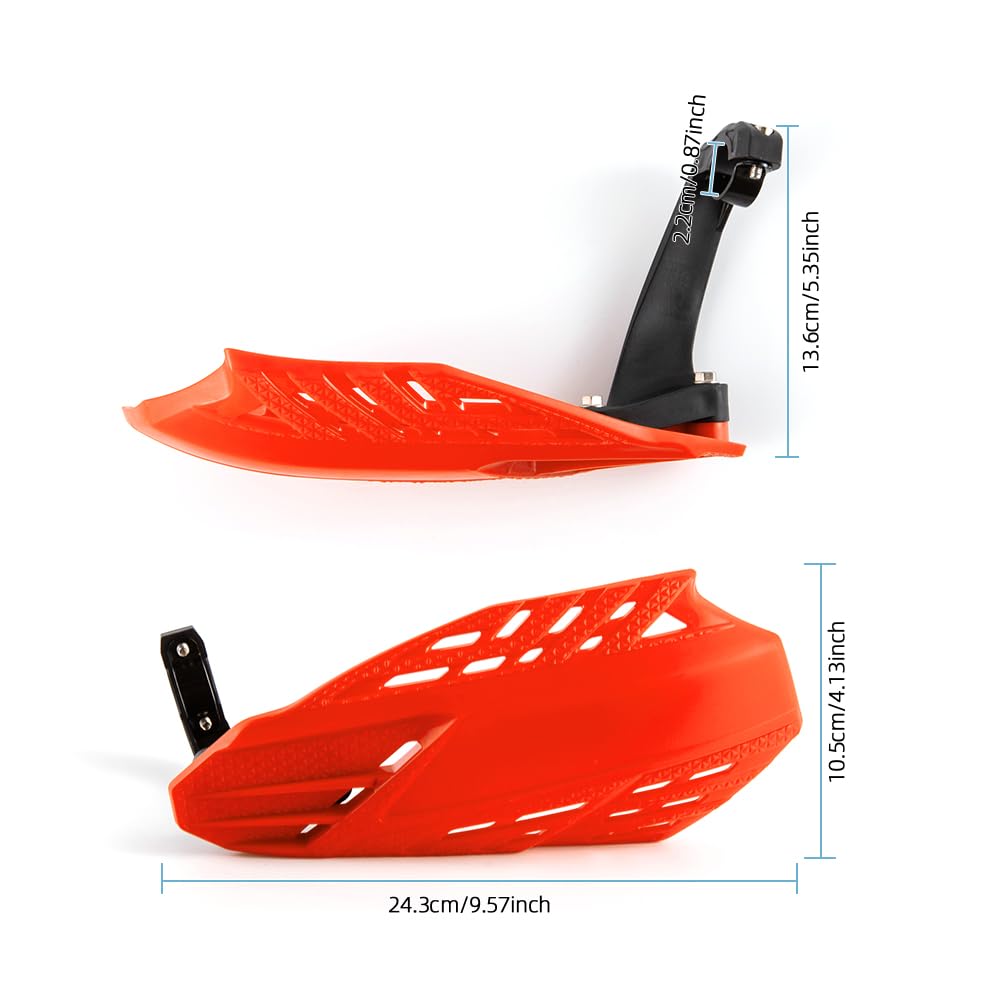 Protège-mains moto pour motos tout-terrain pour 22 mm 25 mm 28 mm protege mains moto avec protection pour les mains pour motos tout-terrain Compatible avec quads bobbers choppers (Orange)