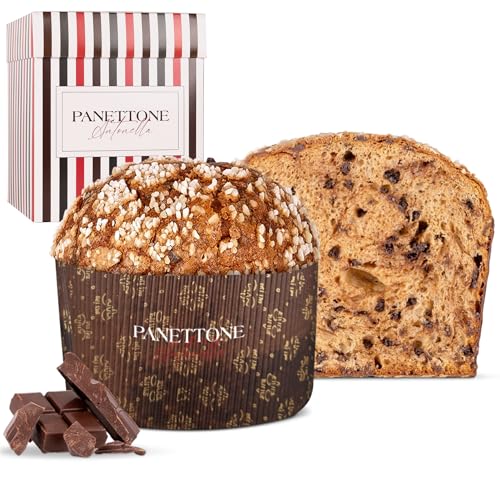 Panettone Antonella Chocolatíssimo al Cioccolato 600 g | Panettone Artigianale al Cioccolato Senza Coloranti Né Conservanti | Dolce Natalizio con Lievito Madre Naturale | Ricetta Tradizionale