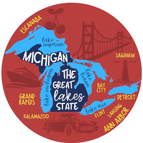 Imán decorativo Michigan Great Lakes, 5 pulgadas miniatura 1