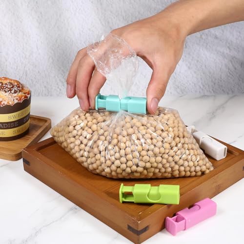 Image of 10pcs bag sealer reusable airtight clip snack food sealing chip bags clamp freezer sealing bags clip bread bag closer storage organizer packet sealer tool kitchen food saver (10pcs)