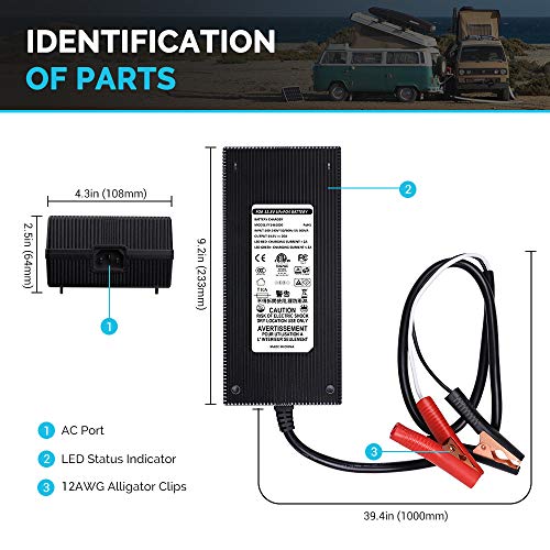 Renogy 20A Waterproof LiFePO4 Battery Charger 12V, AC-DC Smart for RV/Boat - image 3