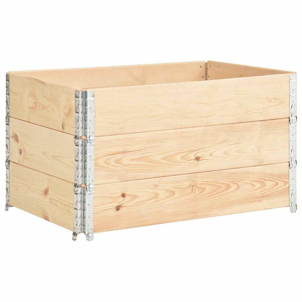 Ramki na palety, zestaw 3 sztuk, 50 x 100 cm, lite drewno sosnowe, z możliwością układania w stos, do mebli paletowych i podwyższonej grządki