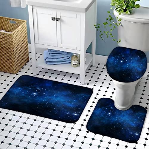 Zifarm Badematte Rutschfeste 50x80 cm Sternenklarer Himmel Badvorleger-Set 3D Universum Nachthimmel Mikrofaser Flanell… – Bild 6