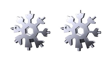 ROFORUF 18 in 1 Snowflake Multi-Tool, bottle opener, Cutter, Incredible Tool Christmas, Keychain, Portable handy multi tool(Silver) (6)
