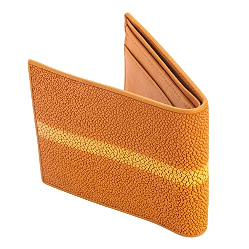 Row Orange Stingray Skin Leather Men's Wallet2