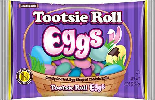 Candy Coated, Tootsie Roll Egg Shaped Candies, Perfect Easter Treats for Baskets or Hunts, 8 oz Bag