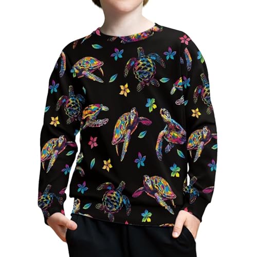 Hawapod Kids Sweatshirts Animal Pattern Long Sleeve Crewneck Pullover Cozy Spring Fall Sweatshirt Graphic For Boys Girls3