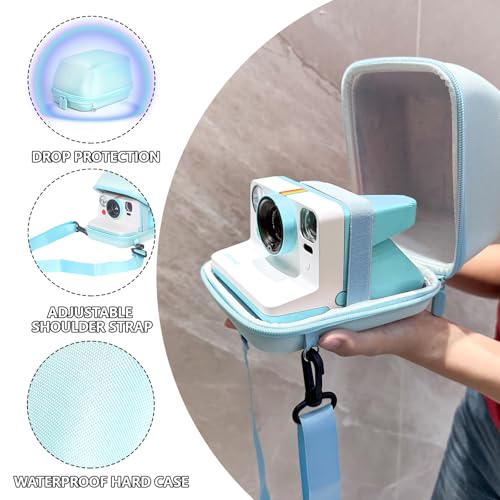 Funda rígida para cámara Polaroid con correa ajustable azul miniatura 3