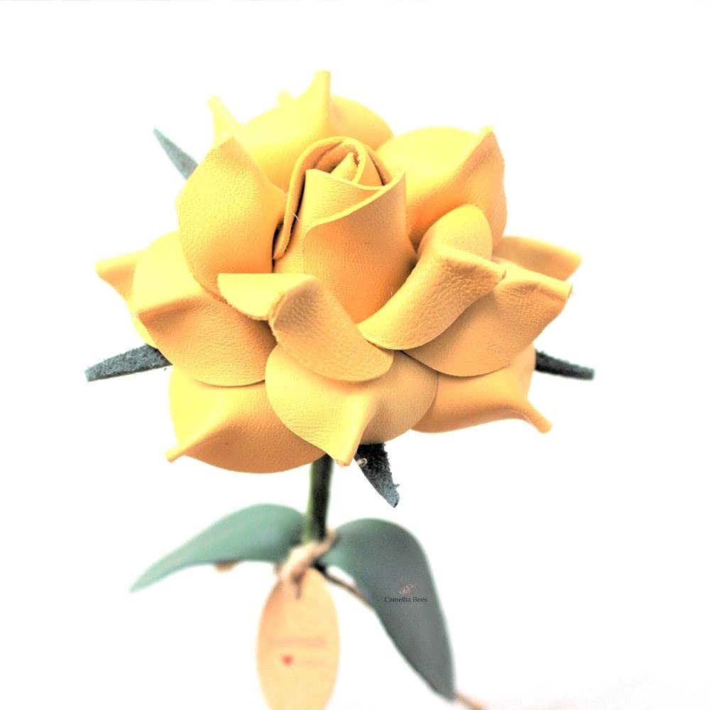Camellia Bees Leather Rose Yellow