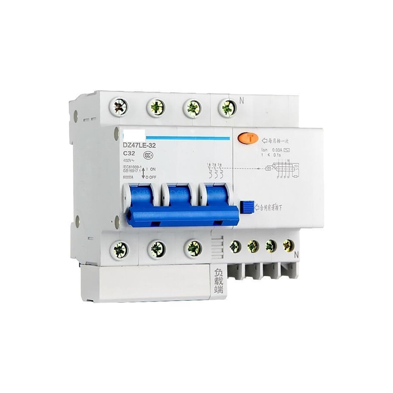 DZ47LE-32 3P+N C20 disjoncteur de fuite pour éliminer les risques d'incendie