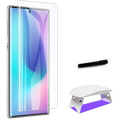 Amazon Cresee Galaxy Note 10 Plus 3d全面吸着 強化ガラス Note 10 Plus 5g版に兼用 液体フル接着剤 液晶保護フィルム 液体分散技術 指紋認証可能 反射防止 高感度 気泡ゼロ 硬度9h 耐衝撃 高透過率 超薄型 撥油性 超耐久 飛散防止 Uvライト付き Galaxy Note10