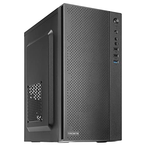 TACENS ANIMA AC5, Boîtier PC Micro ATX Compact, Refroidissement par Mailles en Façade, USB 3.0, Noir